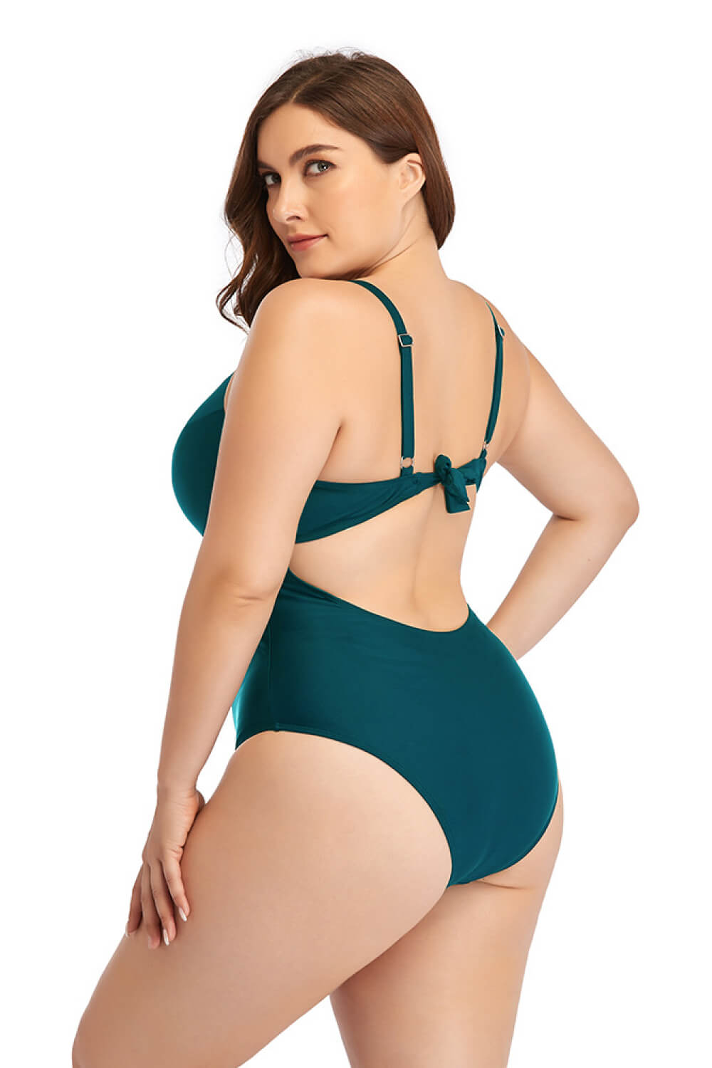 Spliced Mesh One-Piece Swimsuit