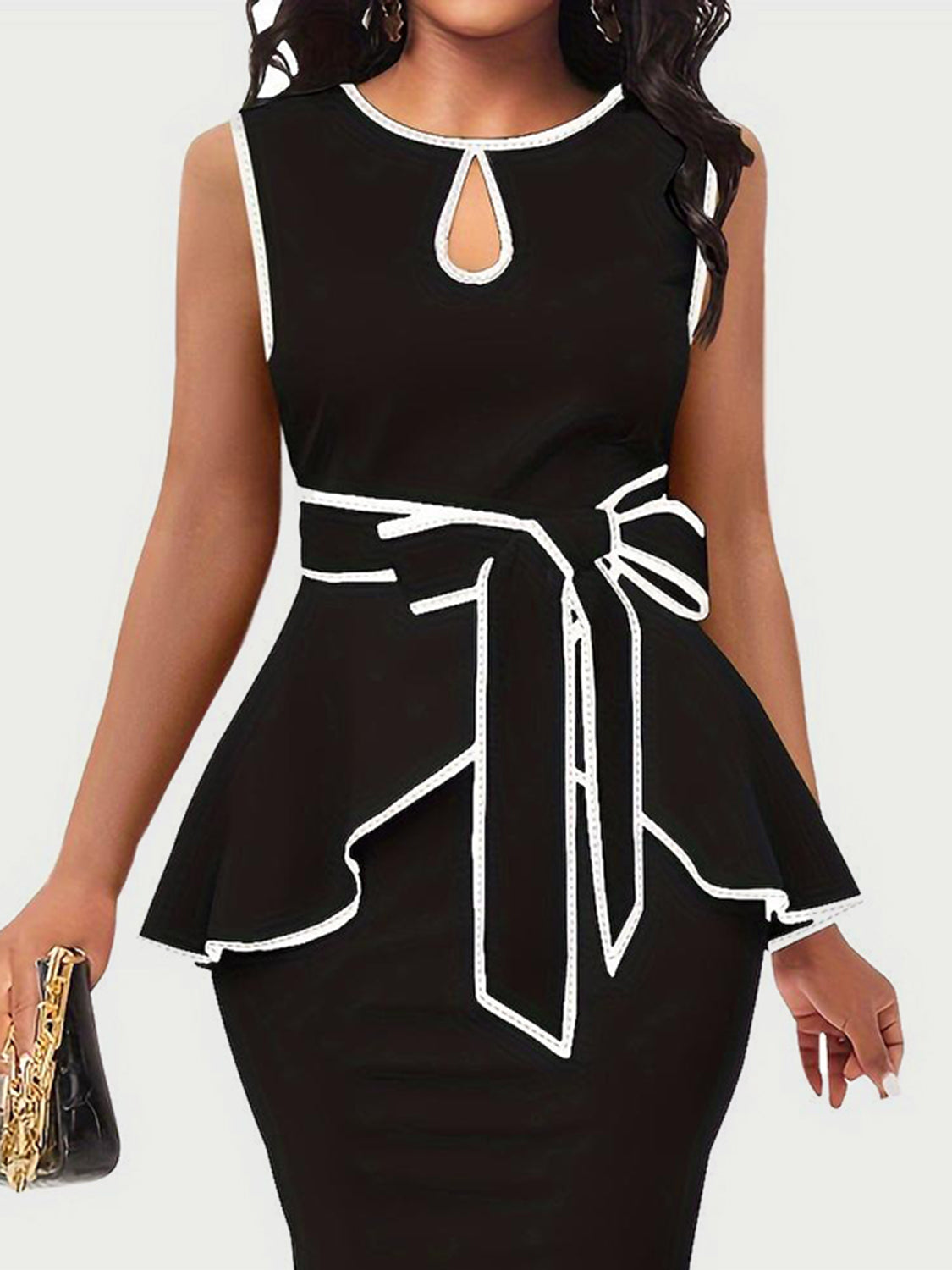 Cutout Contrast Dress