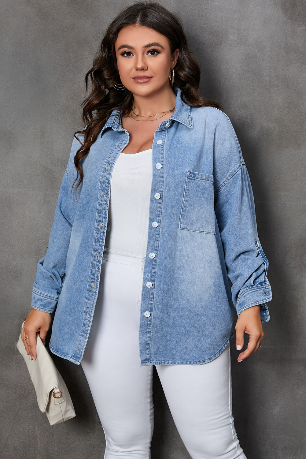 Button Up Denim Top