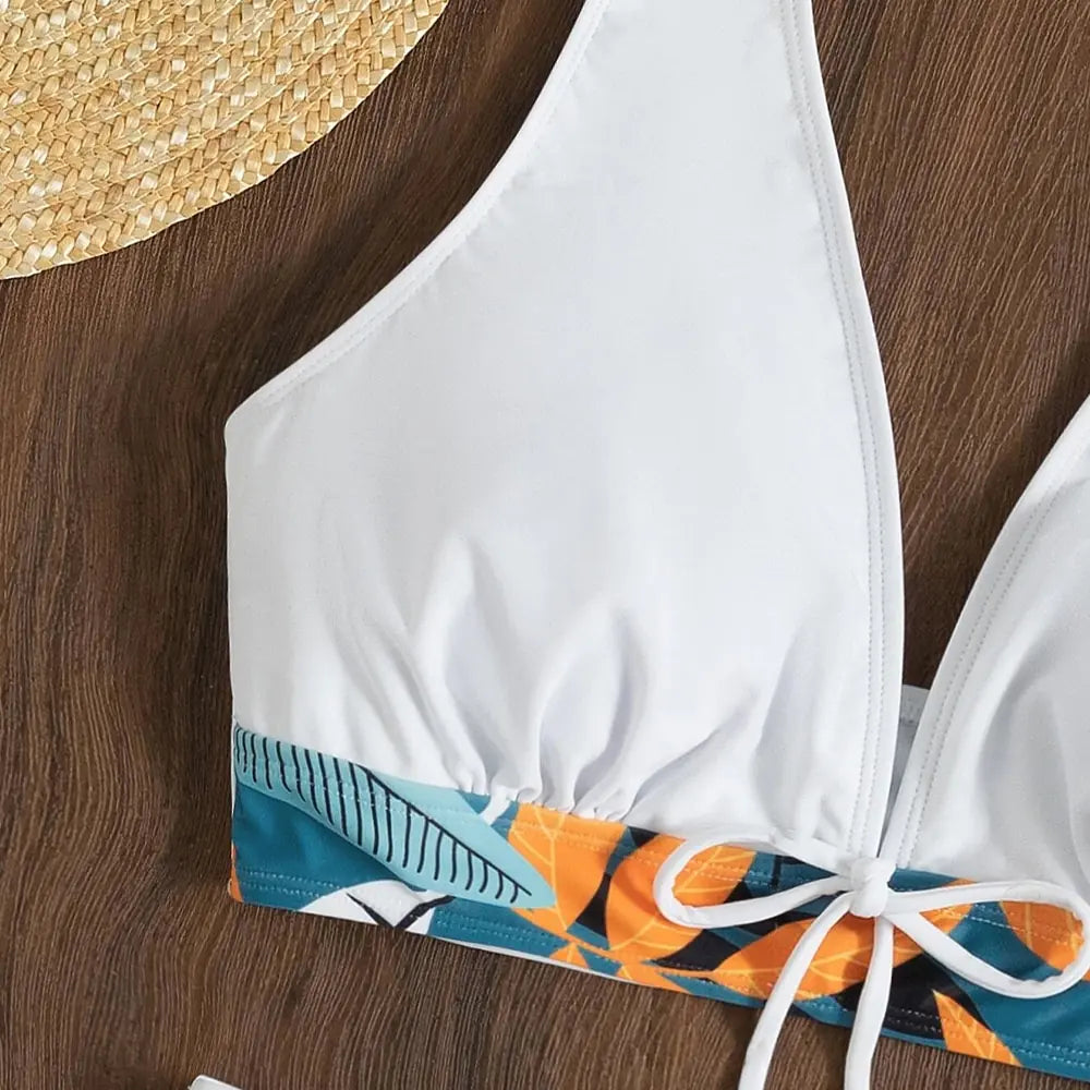 Tied & High-Waisted Swimwear Set